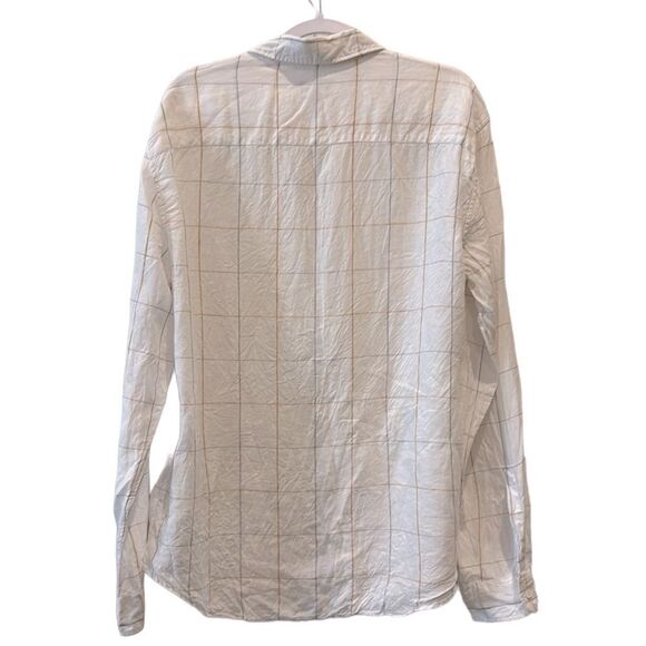 Club Monaco Slim Windowpane Linen Button Down Shirt X Large​​​​​​​​​​​​ - Picture 6 of 9